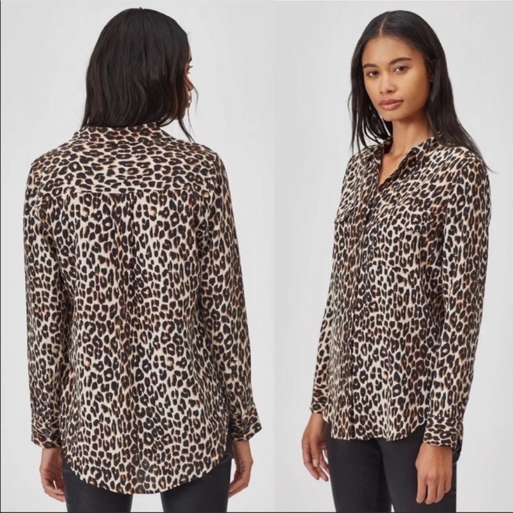 Equipment Femme Slim Signature Leopard Button Down Shirt